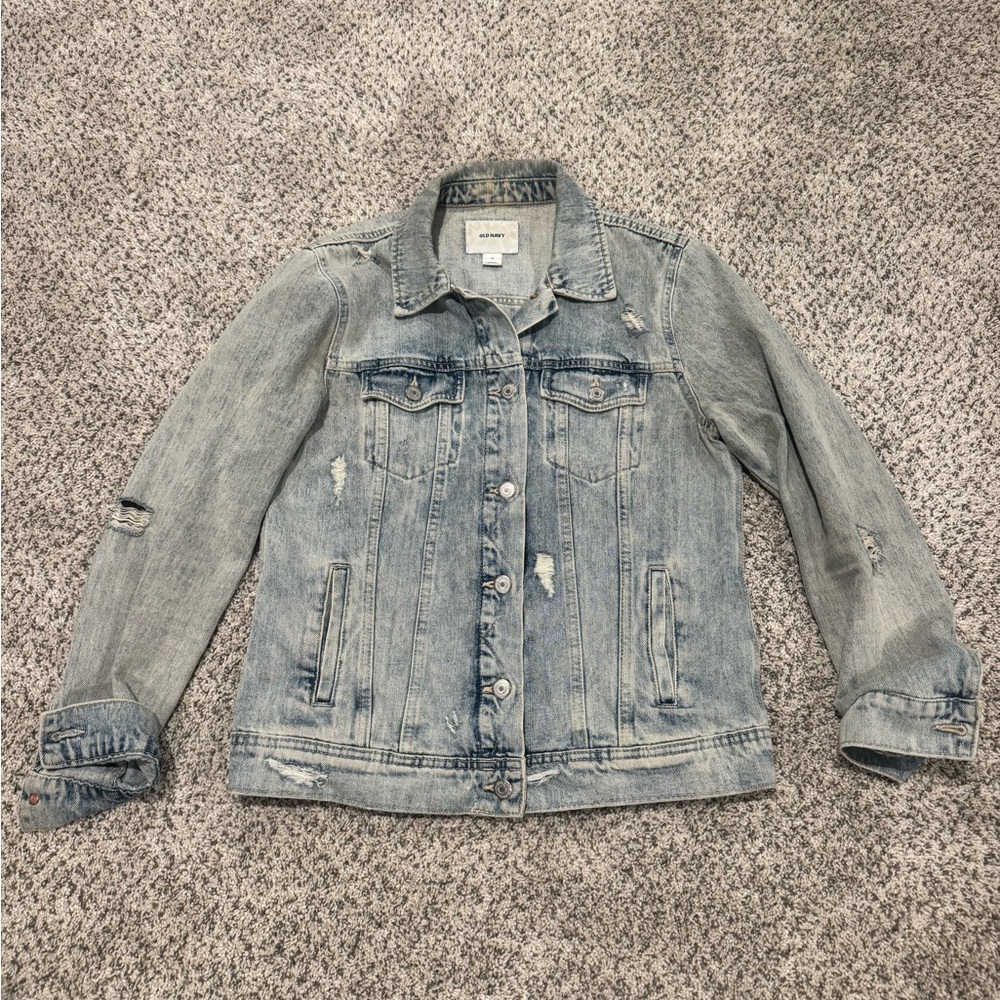 Women’s Old Navy Light Wash Distressed Denim Jacket